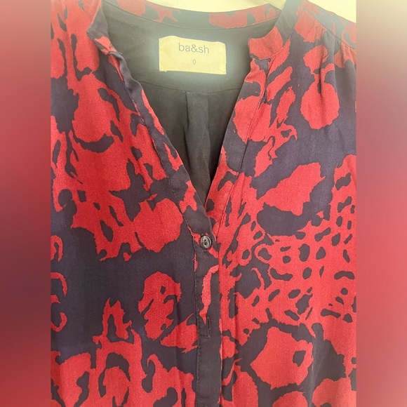 Ba&sh MARINE BLAKE CREPE-CHIFFON MAXI DRESS size 0 abstract bohemian chic - Picture 7 of 10